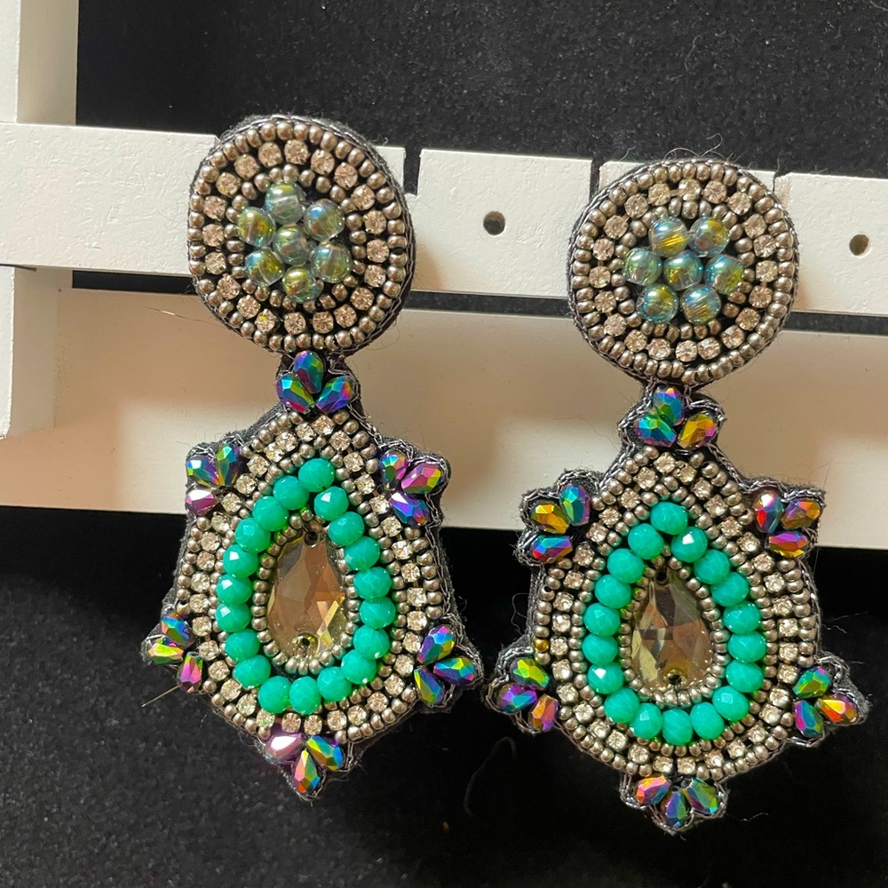 Felt back beaded earrings